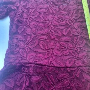 Womens maroon flower knitted dress size medium by Material Girl